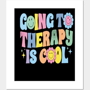 Going To Therapy Is Cool Mental Health Awareness Retro Posters and Art